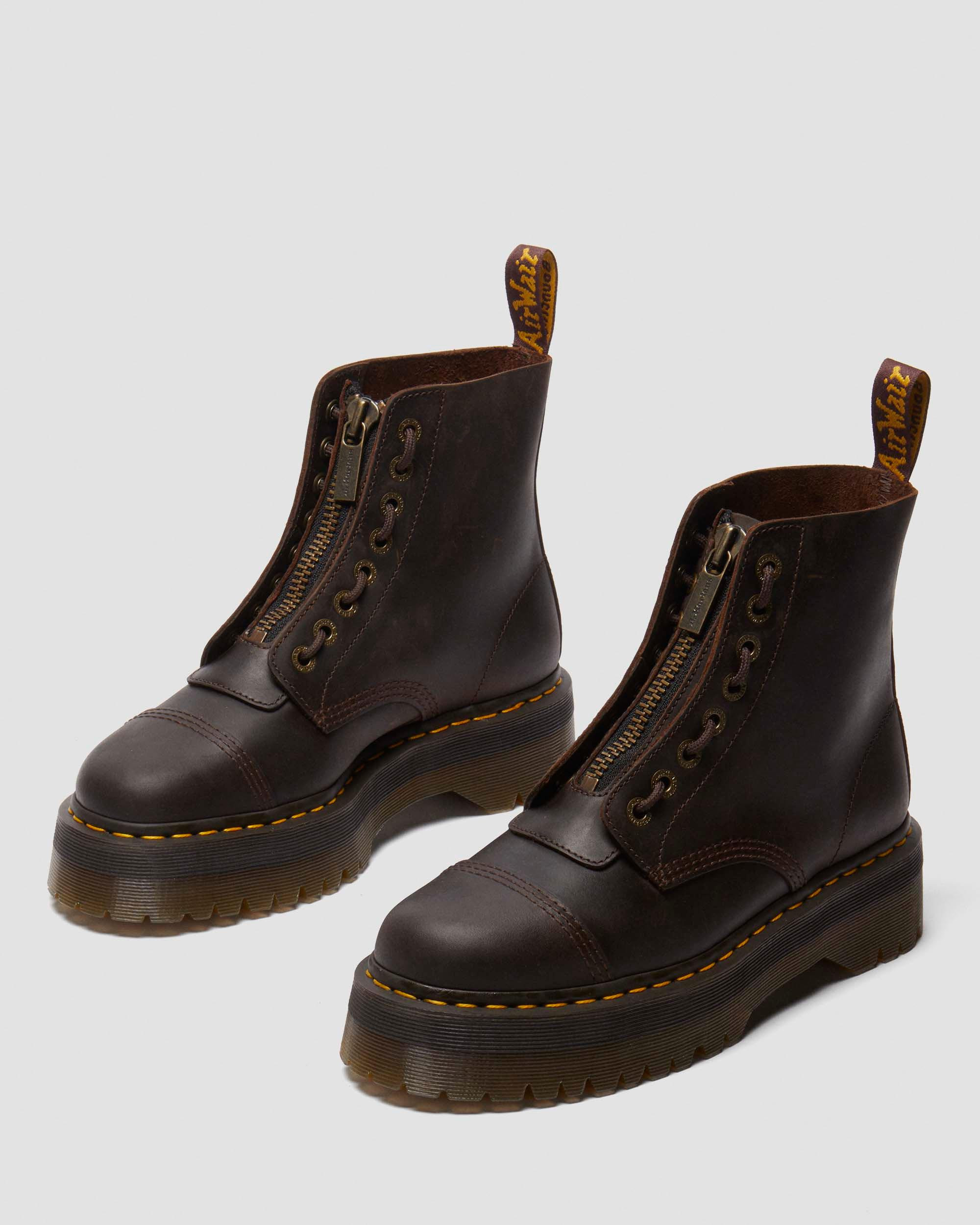 Sinclair Crazy Horse Leather Platform Boots - 7