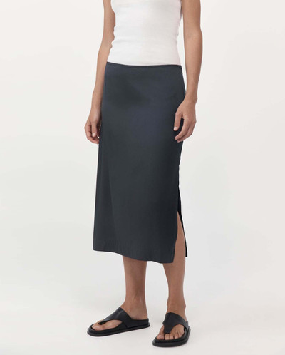 ST. AGNI Soft Silk Midi Skirt - Washed Black outlook