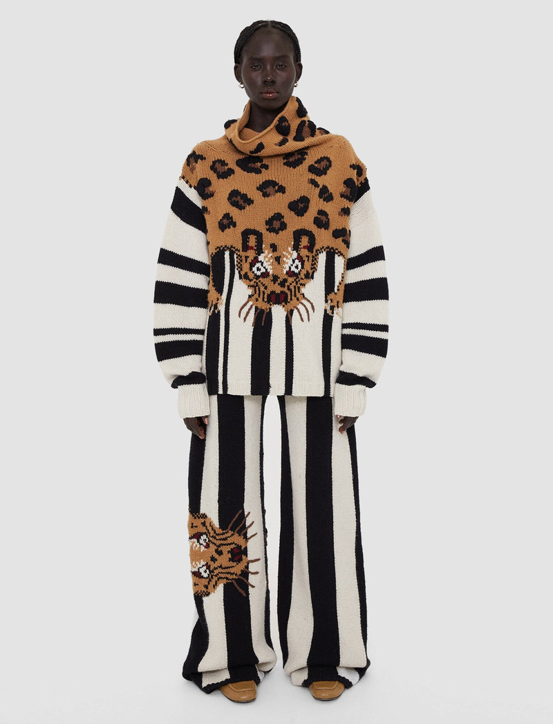 JOSEPH Leopard Knit High Neck Jumper outlook