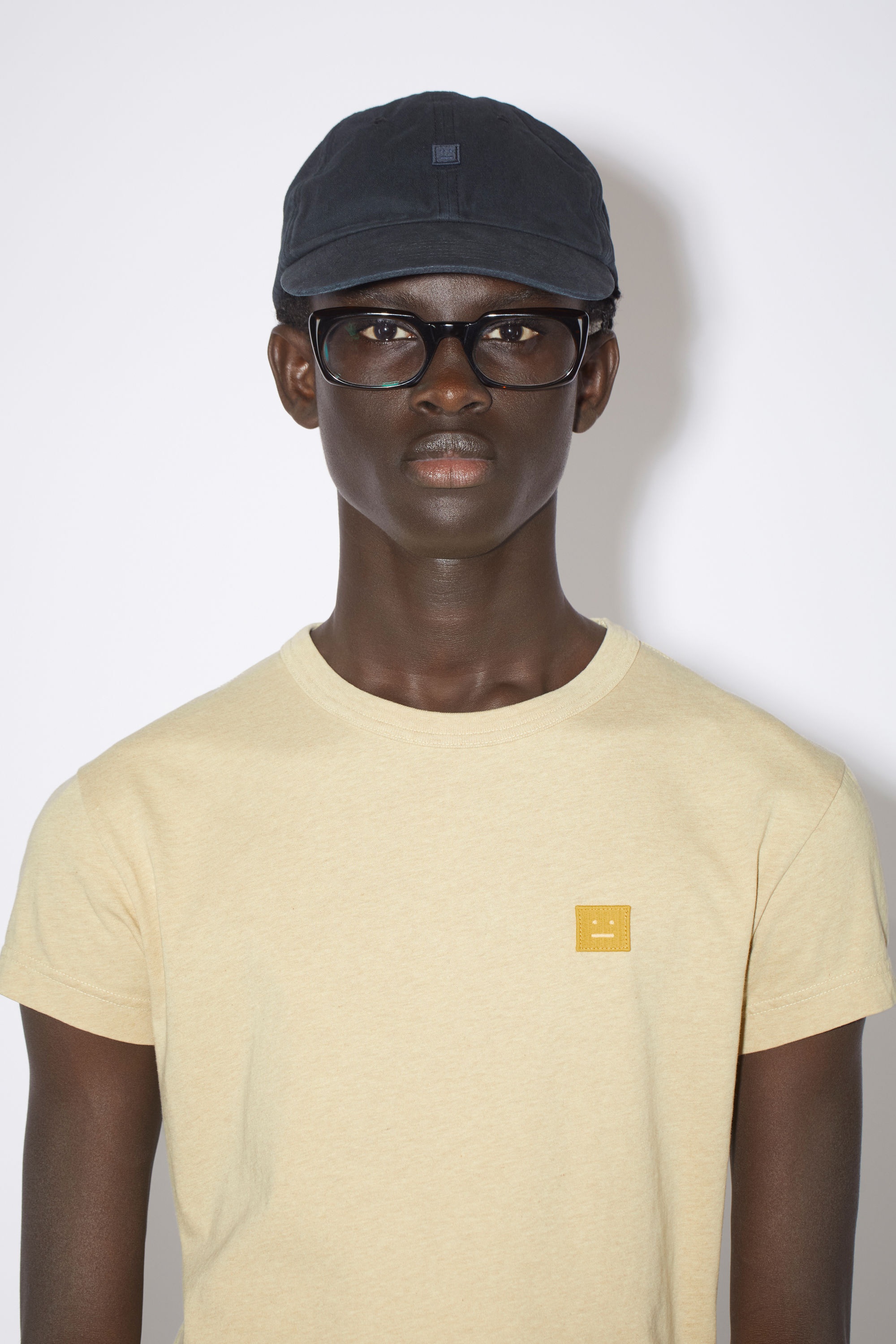 Crew neck t-shirt - Pale yellow melange - 4