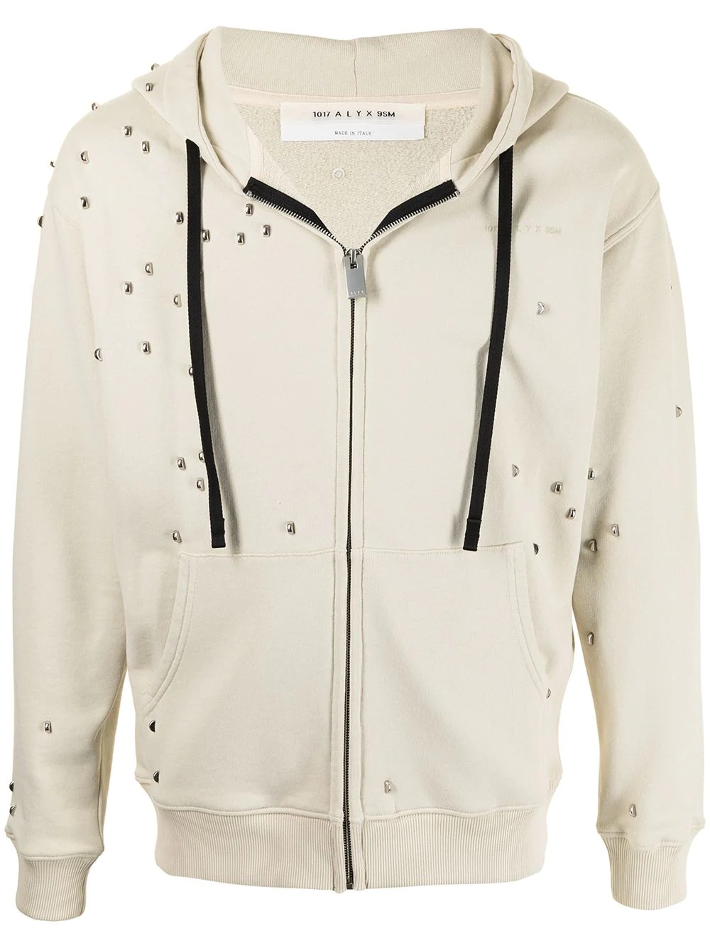 studded zipped hoodie - 1