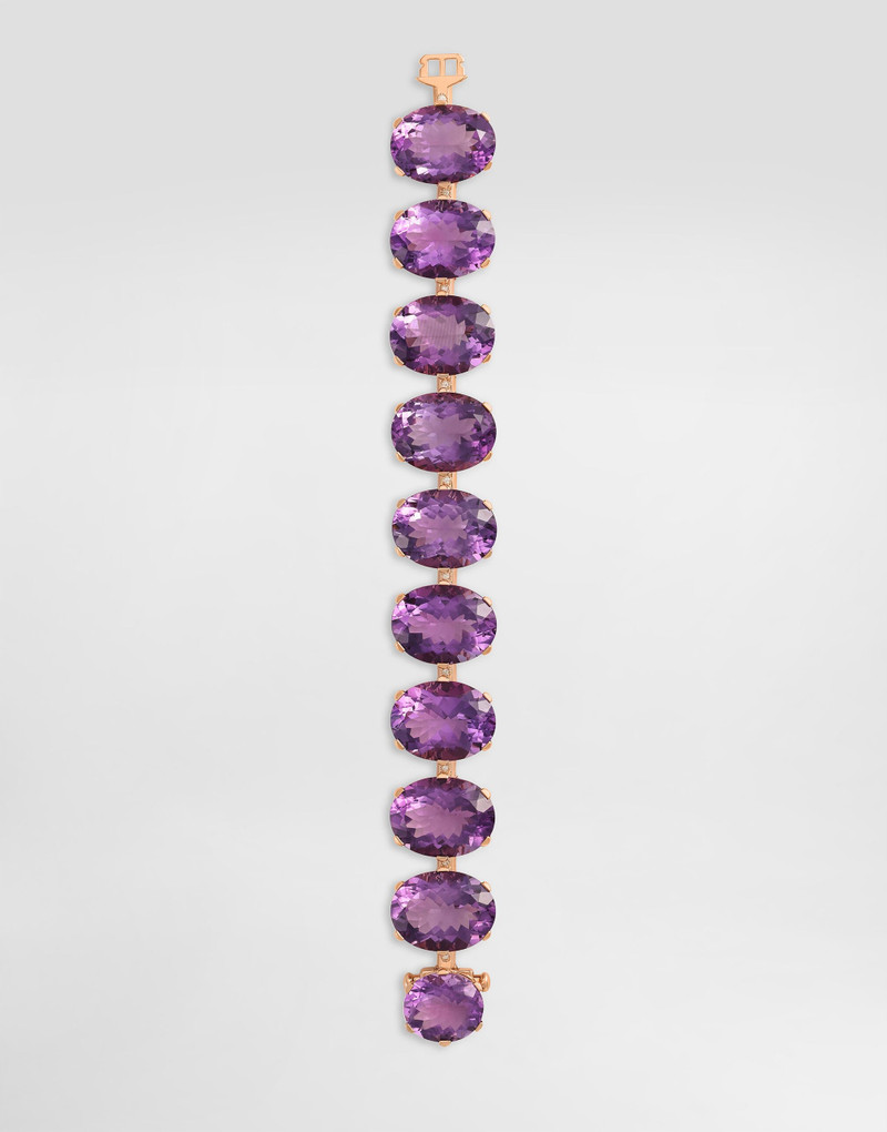 Dolce & Gabbana Anna bracelet in 18-carat red gold with amethysts and diamonds outlook
