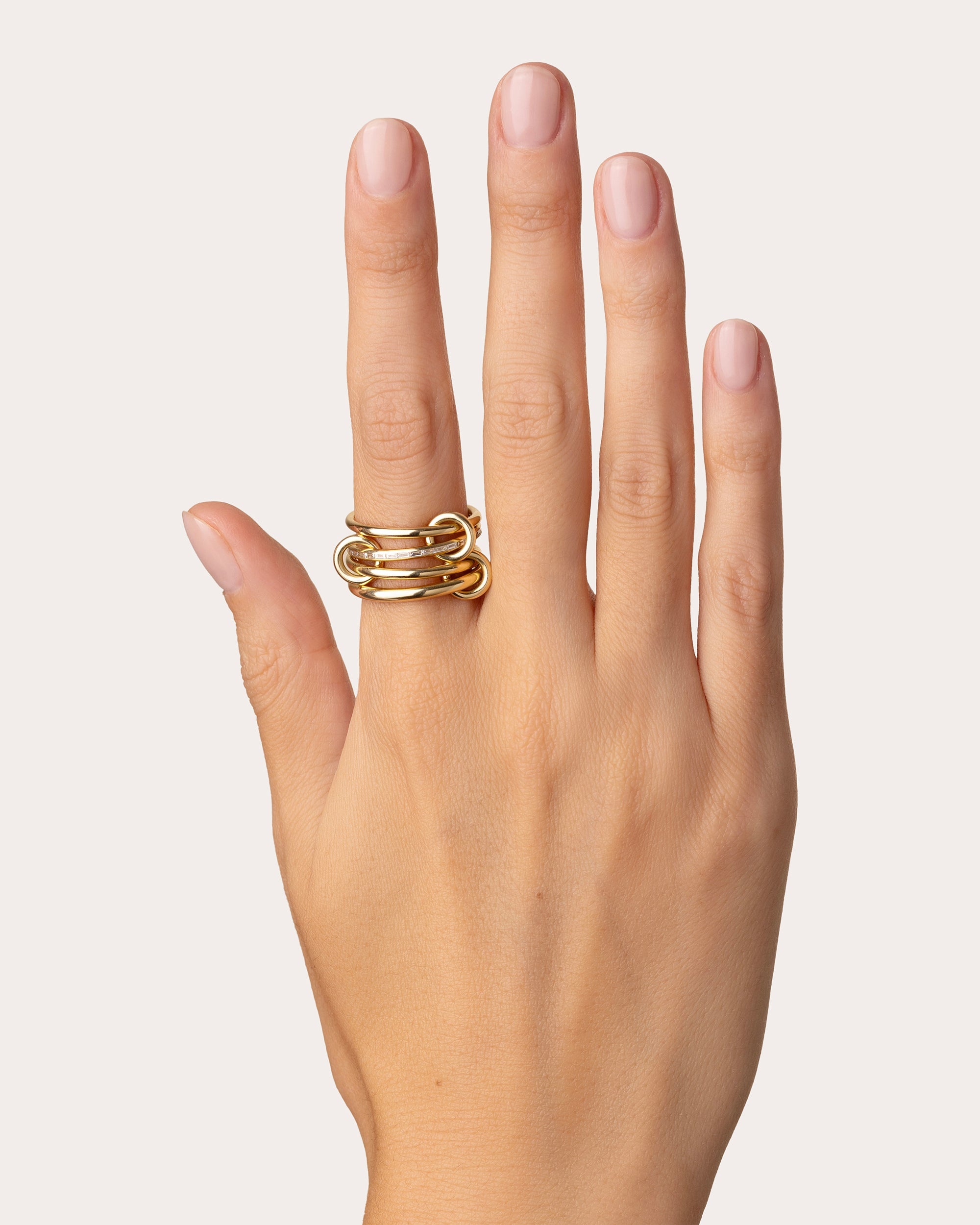 Kira 18K Gold Diamond Linked Rings - 2