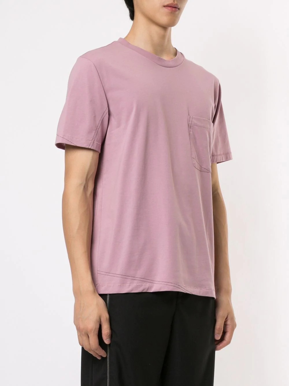 contrast stitch pocket T-shirt - 3