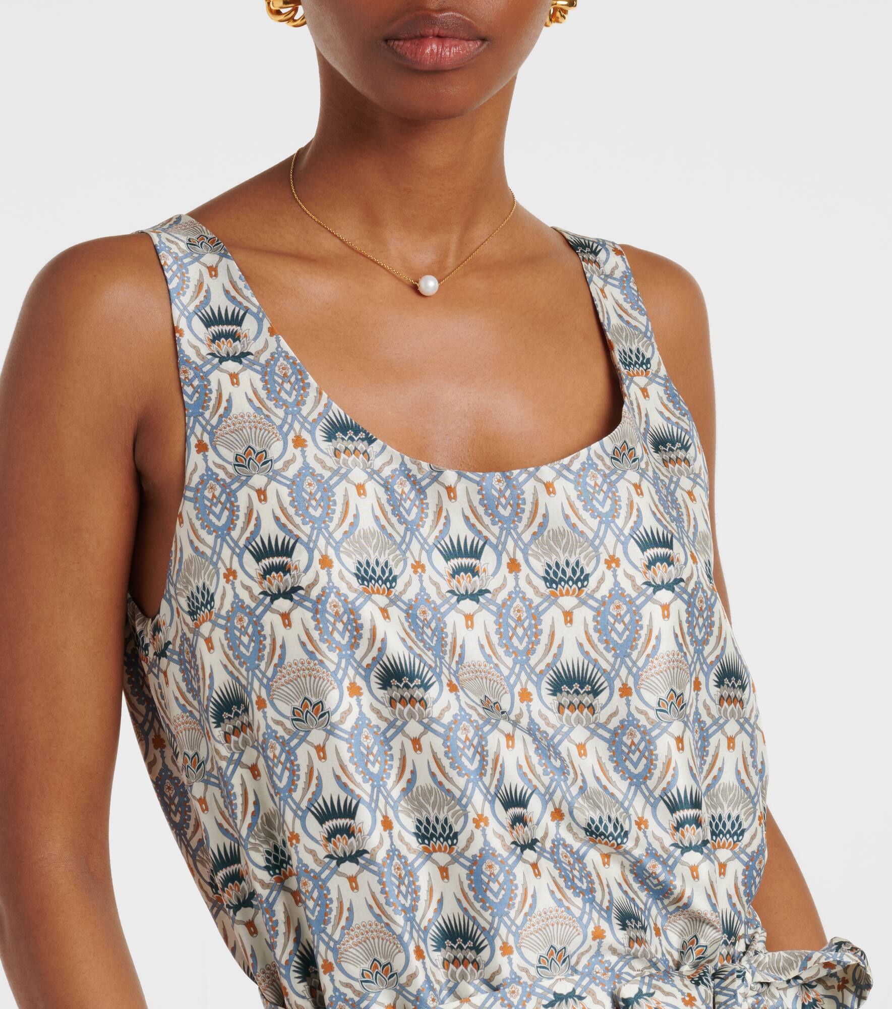 Nadia printed silk shantung jumpsuit - 4
