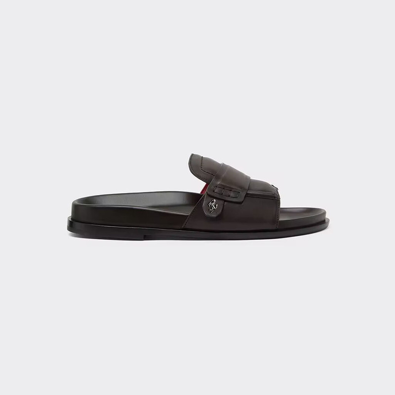 Leather Slider with Prancing Horse 7