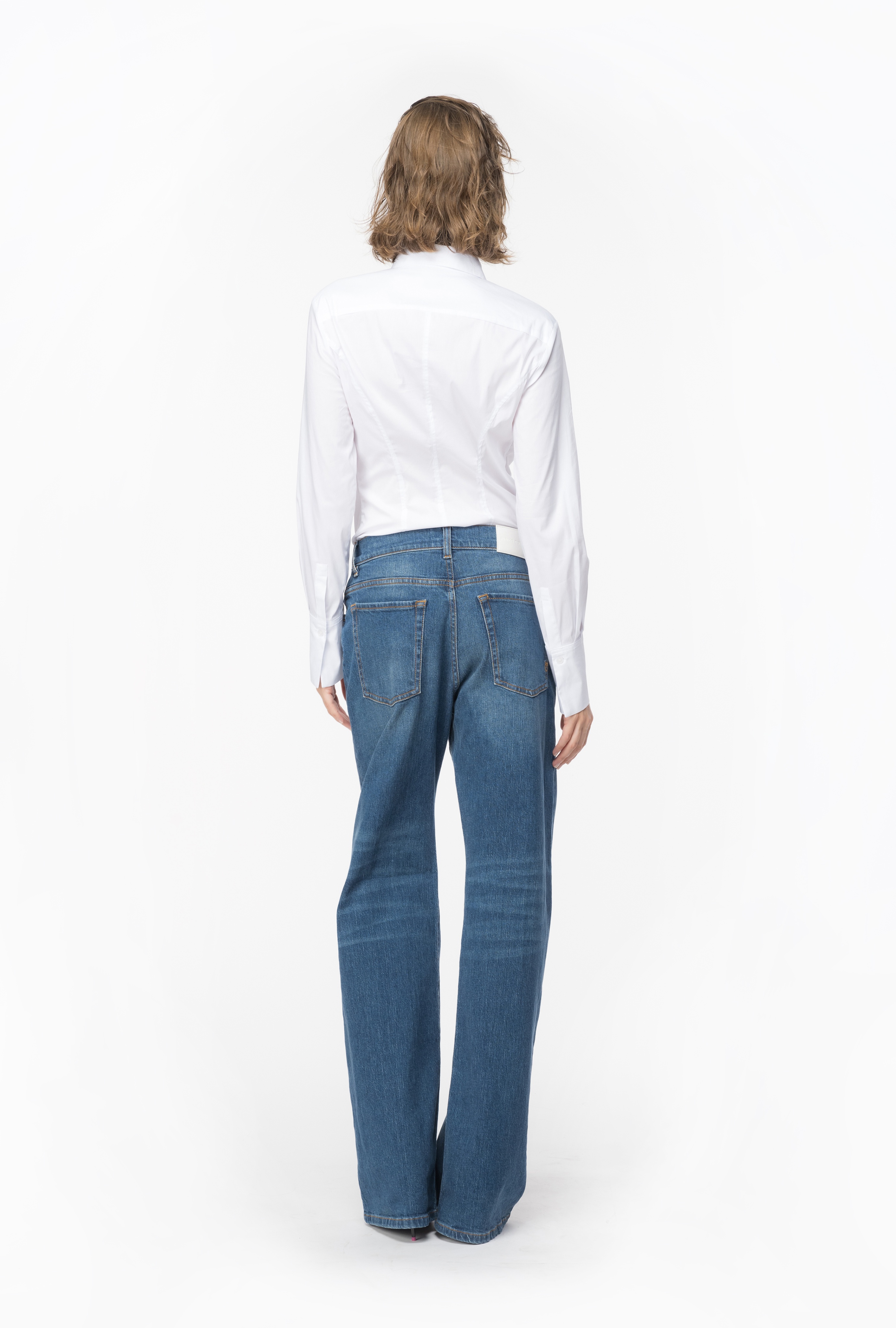 FITTED-WAIST POPLIN SHIRT WITH EMBROIDERED LOGO - 5
