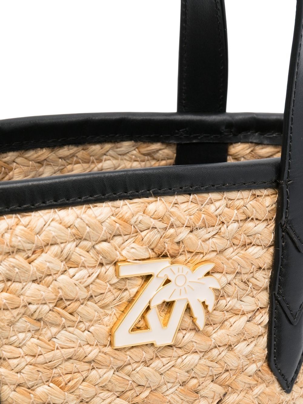 embroidered-logo raffia beach bag - 4