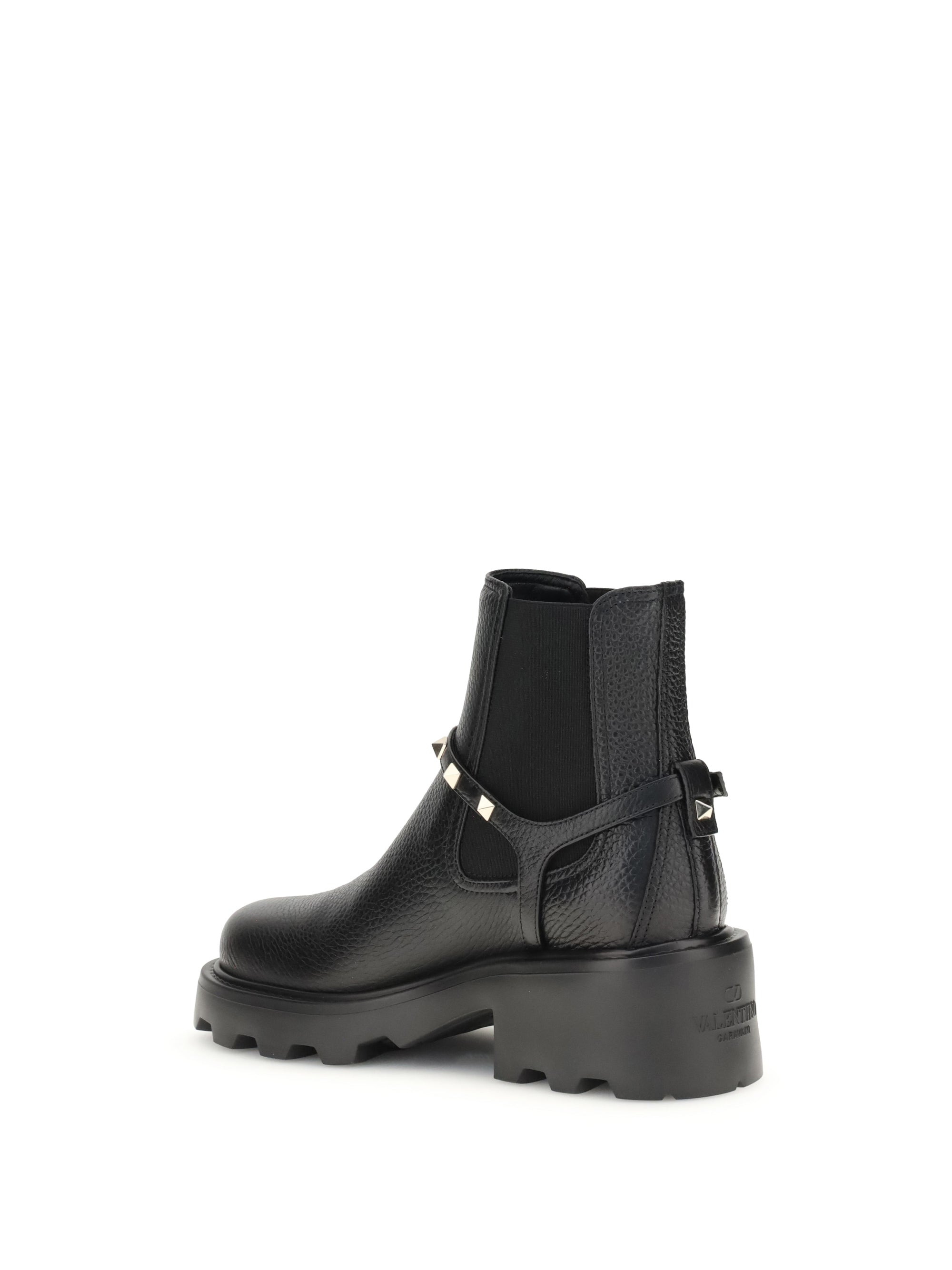 Valentino Garavani Women Leather Ankle Boots - 3