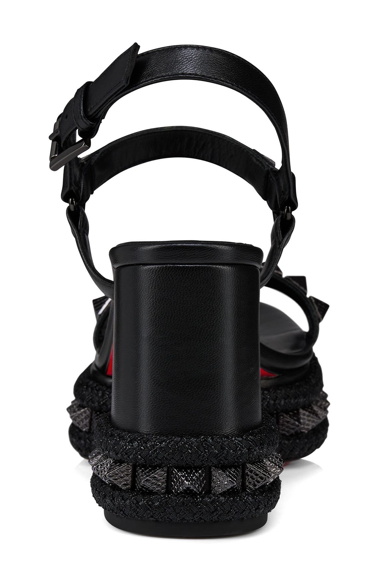 Christian Louboutin Superaclou Espadrille Sandal in Black/Lin Black at Nordstrom - 7
