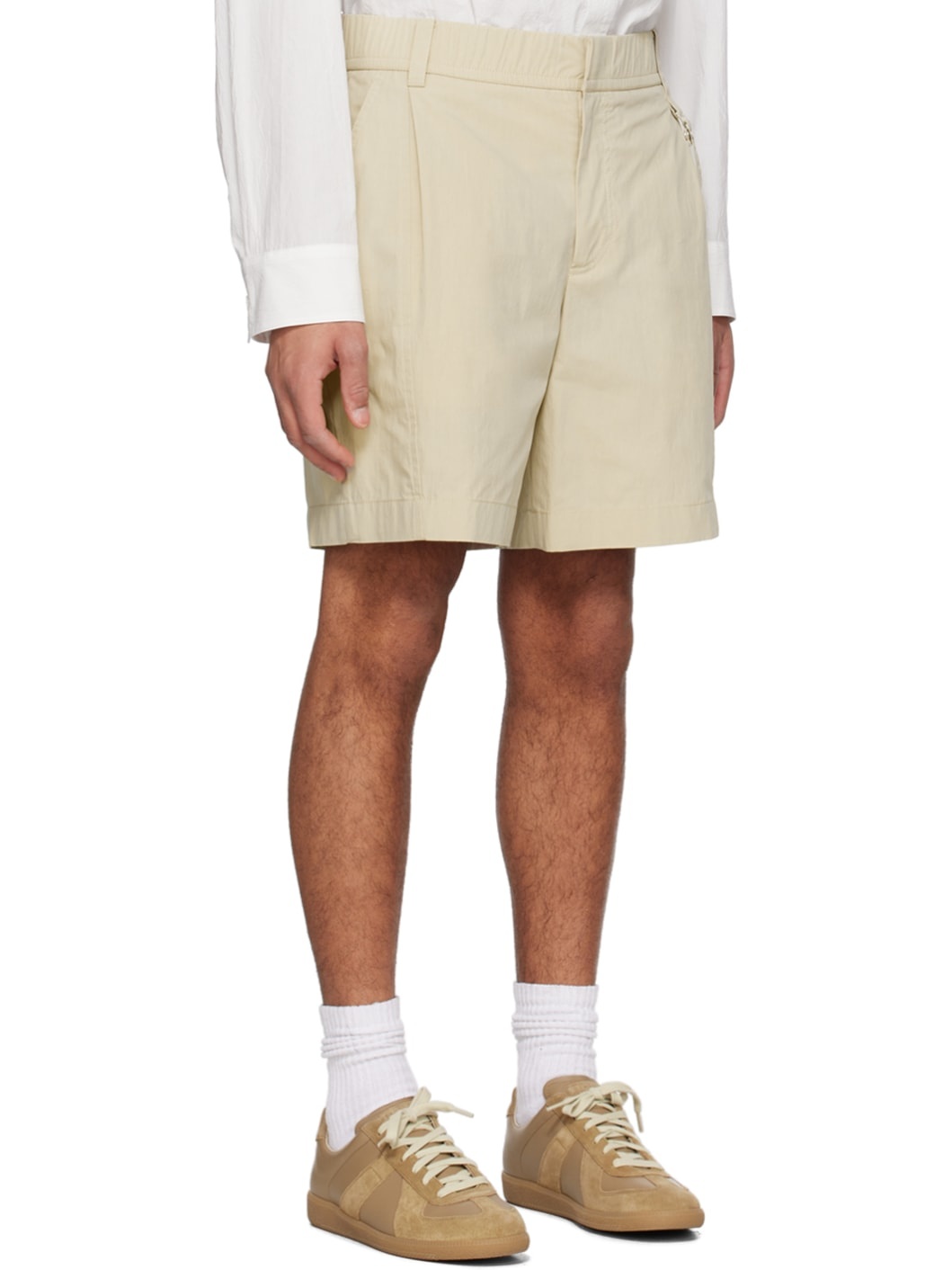 Beige Strap Shorts - 2