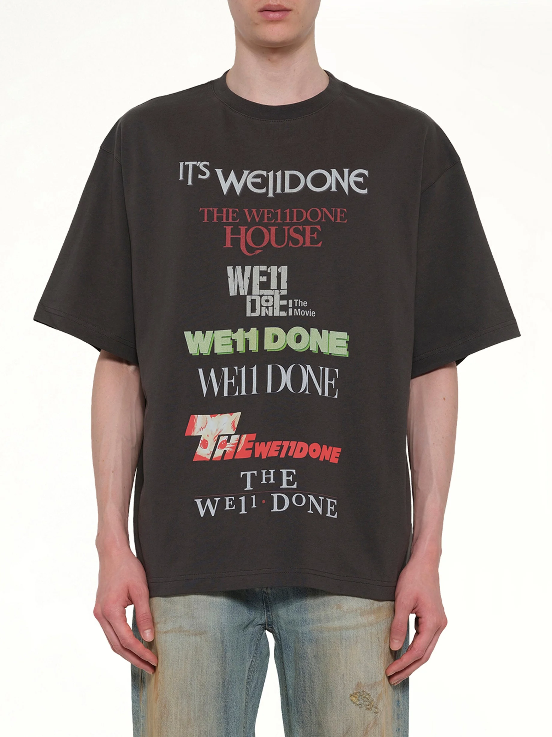Multi Graphic Logo T-Shirt in Grey - 1