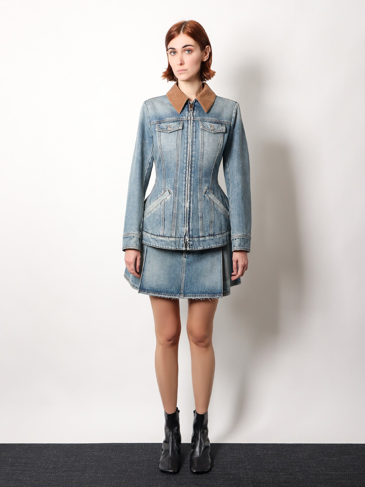 Denim Jacket With Volant - 2