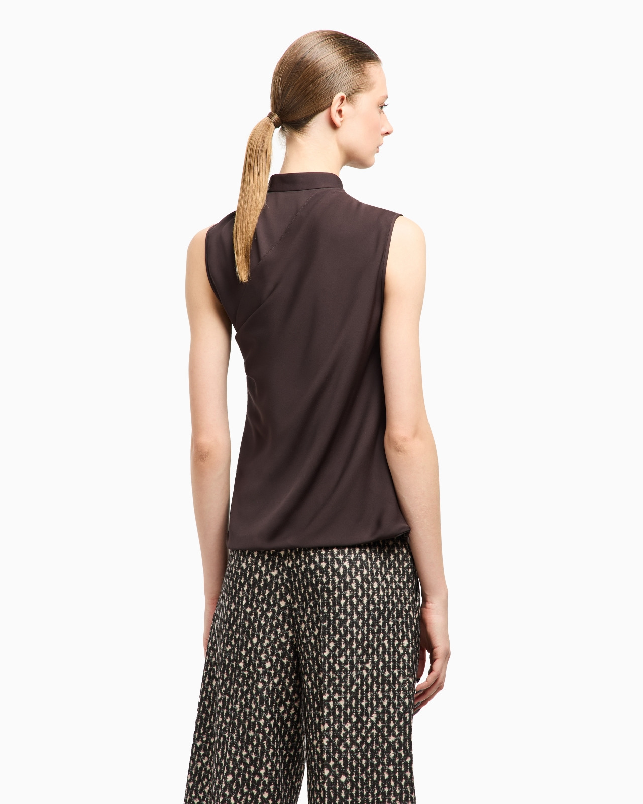 DRAPED TOP IN TRIPLE SILK GEORGETTE - 3