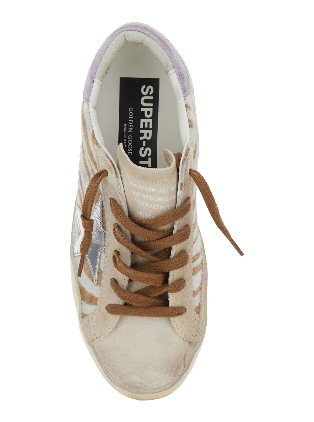 Golden Goose Women 'Superstar' White Low Top Sneakers With Glittered Star Patch And Laminated Heel W - 4
