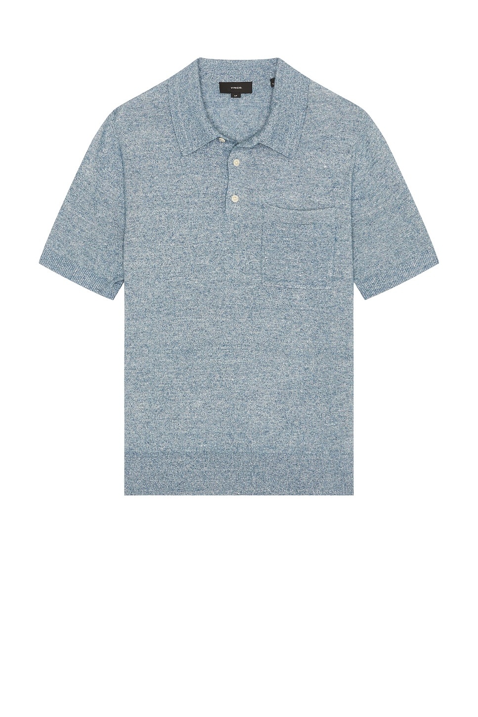 Linen Cashmere Short Sleeve Pocket Polo - 1