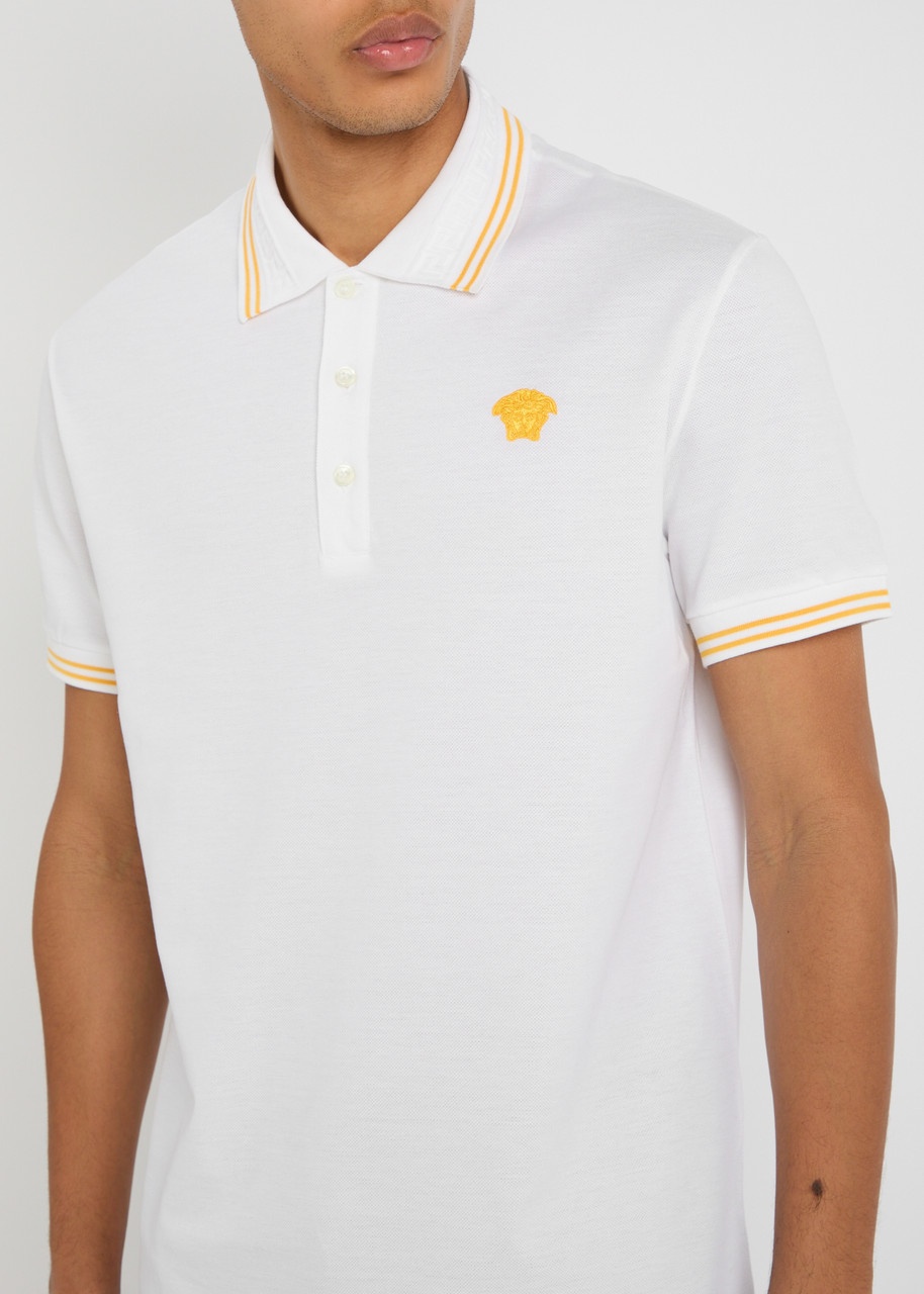 Versace Logo-embroidered Cotton Piqué Polo Shirt - 5