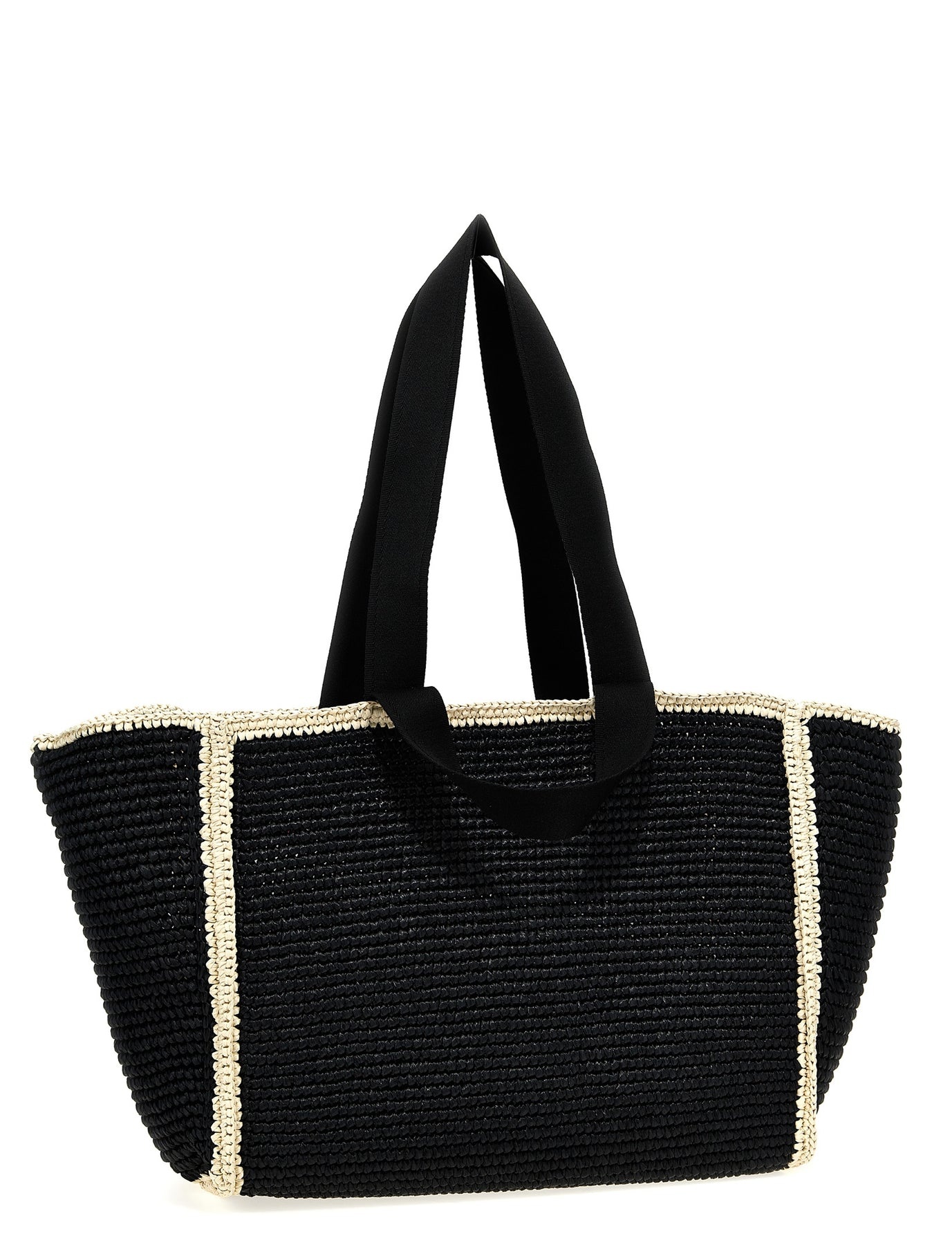 Macramé Shopping Bag Tote Bag White/Black - 2