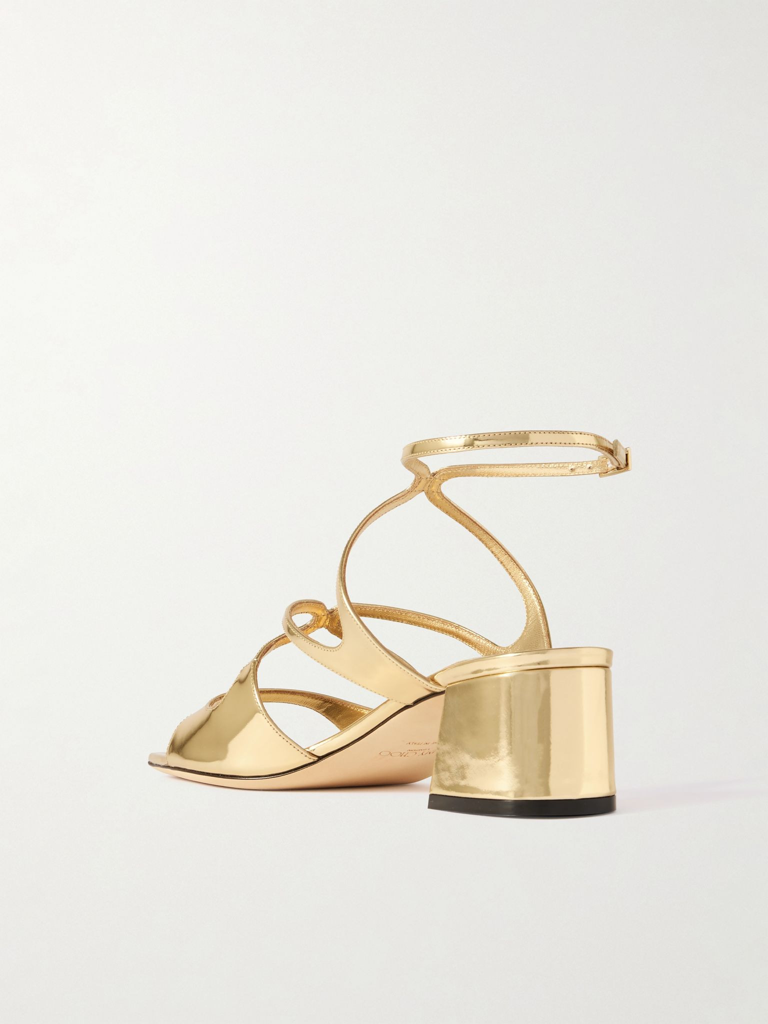 Azilia 45 mirrored-leather sandals Gold - 3