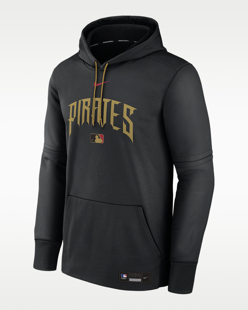 Pittsburgh Pirates Authentic Collection City Connect Men's Nike Therma MLB Pullover Hoodie 1