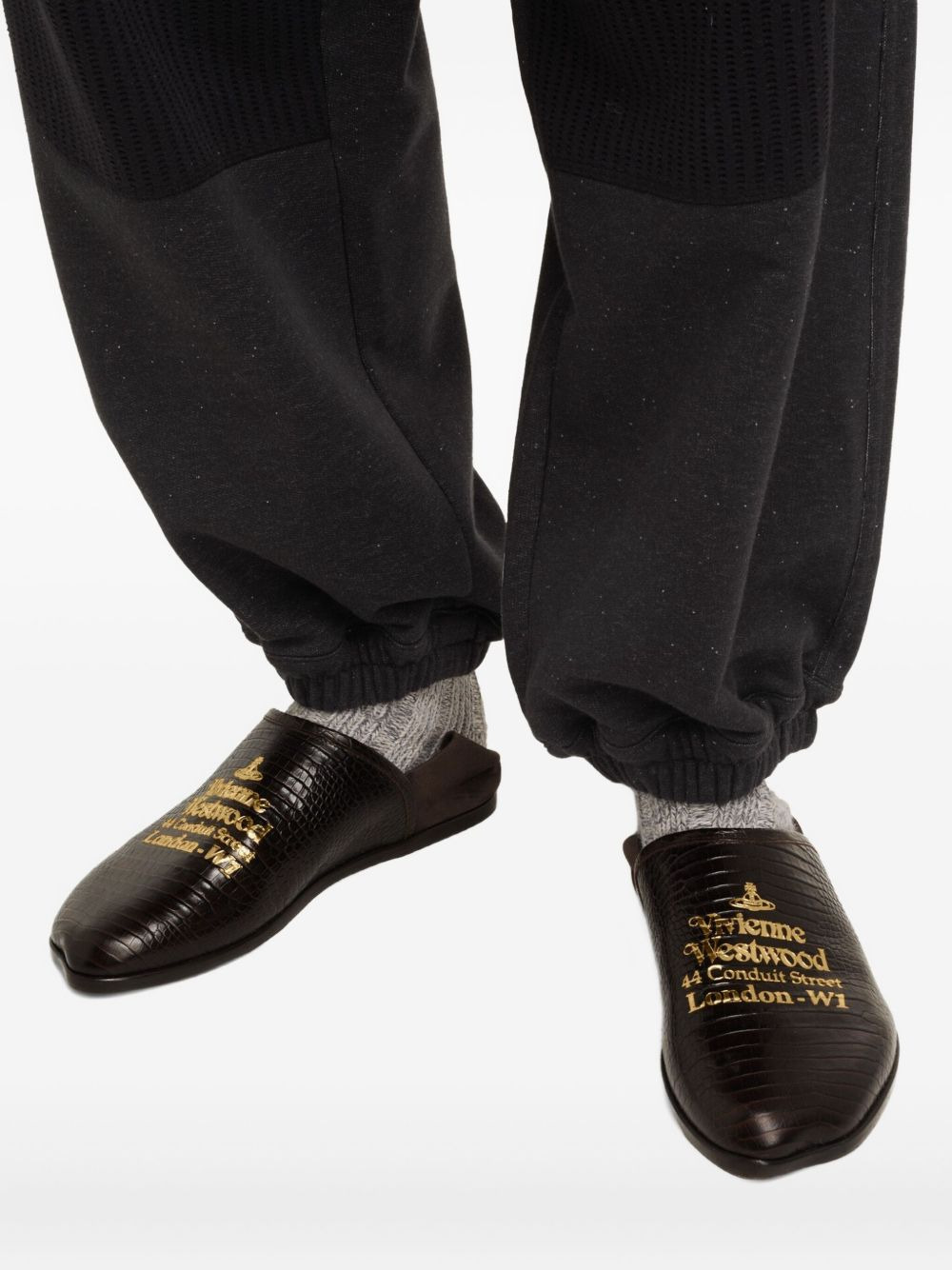 Tuesday crocodile-effect logo loafers - 5