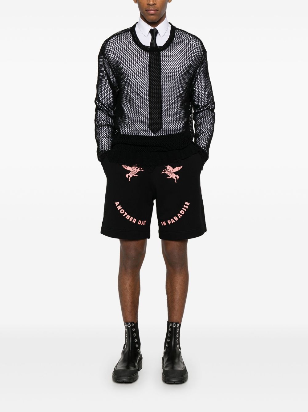 unicorns-embroidered shorts - 2