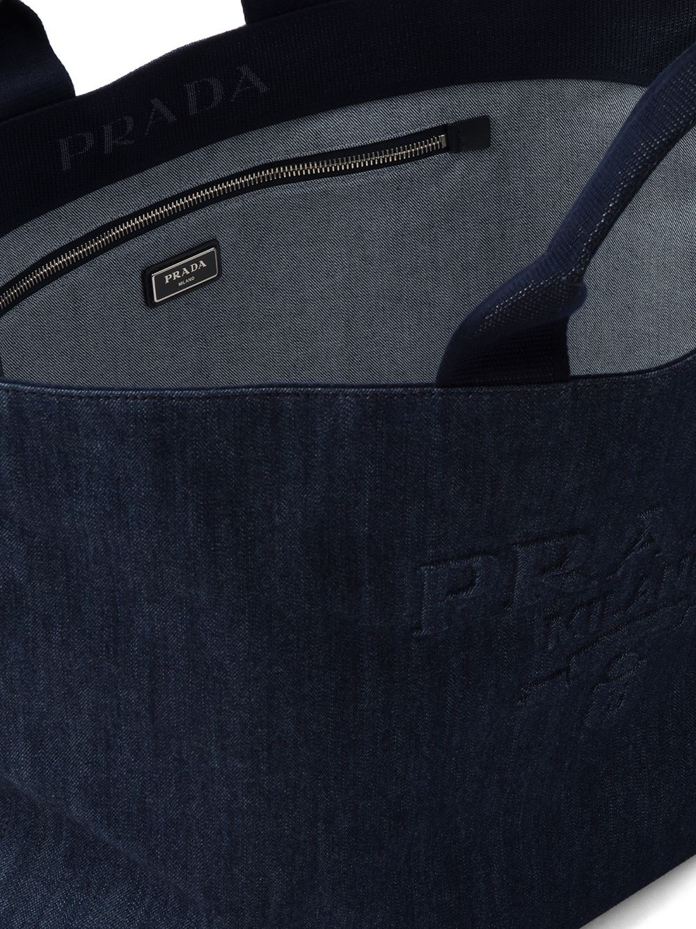 leather-trim denim tote - 5