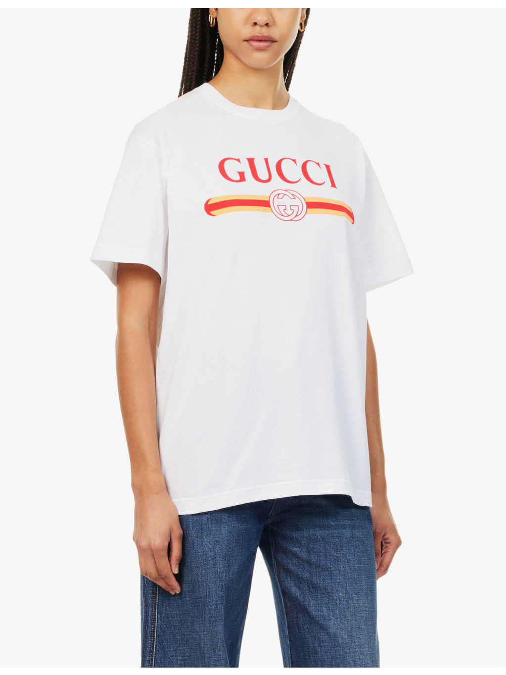 Brand-print relaxed-fit cotton-jersey T-shirt - 3