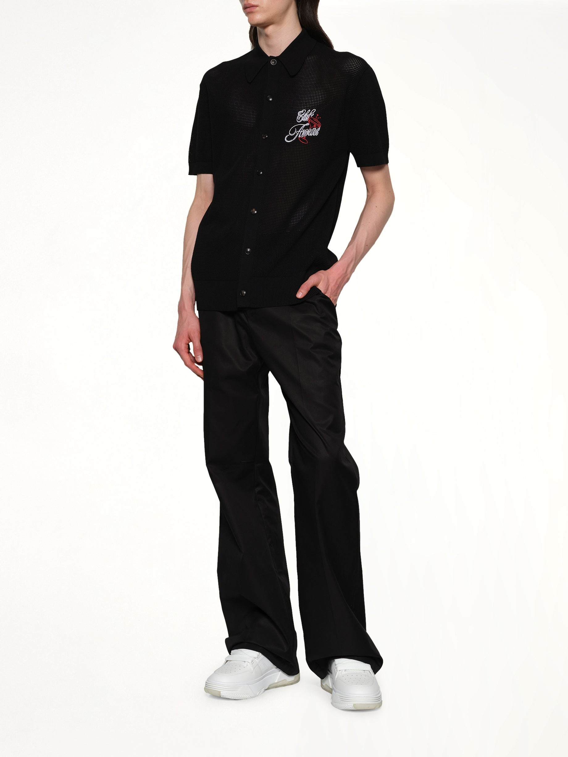 Club Amiri Crochet Shirt in Black - 4