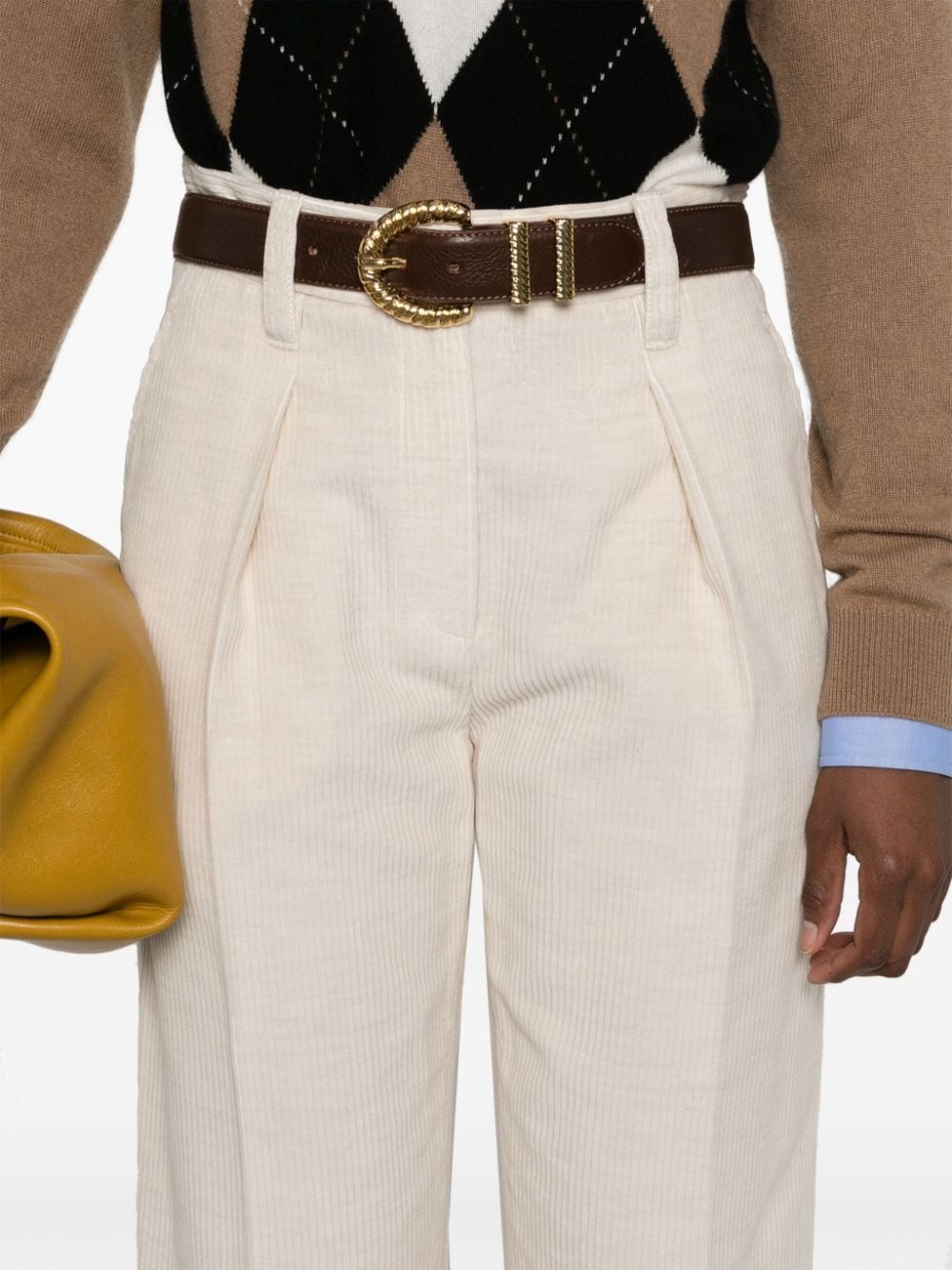 pressed-crease corduroy trousers - 5
