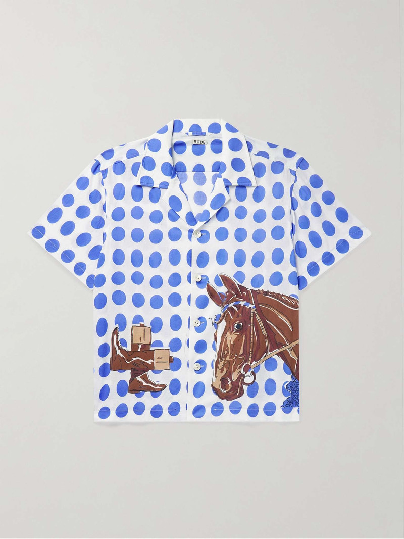 Jockey Dot Camp-Collar Printed Cotton-Voile Shirt 1