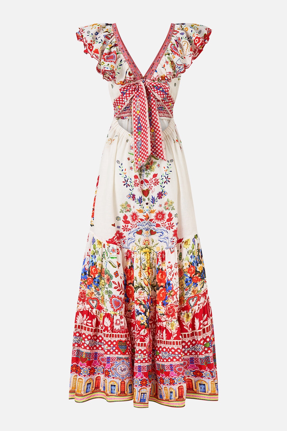 TIERED DRESS WITH NECK FRILL - 7