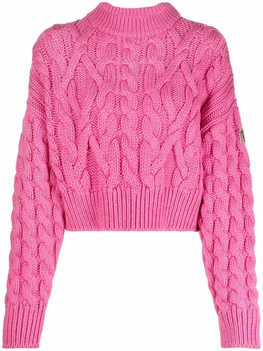 cable-knit cropped jumper - 1