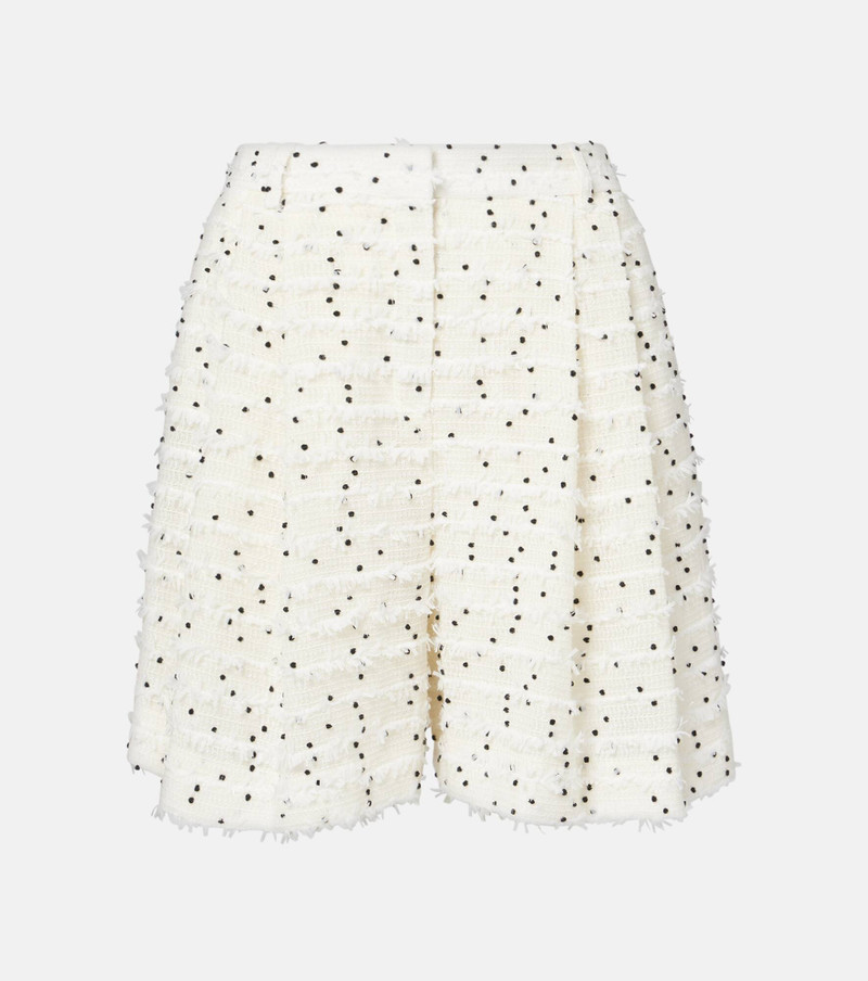 High-rise wool-blend tweed shorts 1