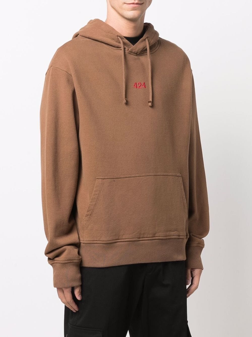 logo-embroidered cotton hoodie - 3