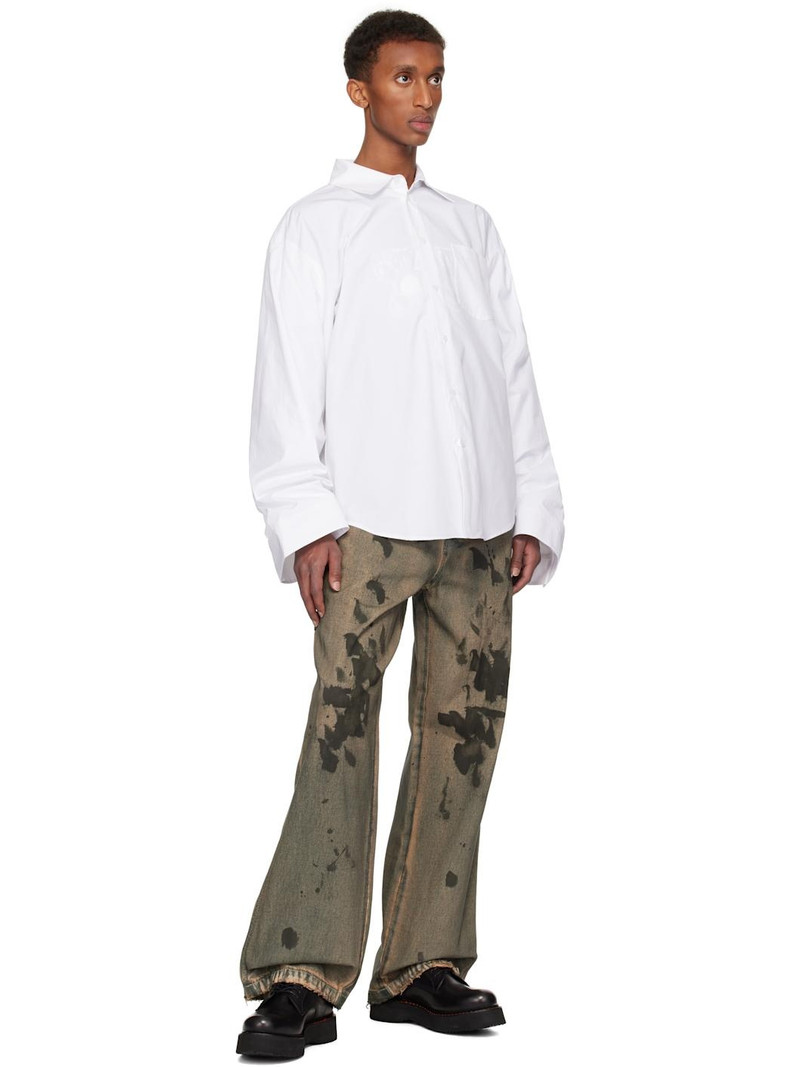 We11done White Twisted Sleeve Shirt outlook