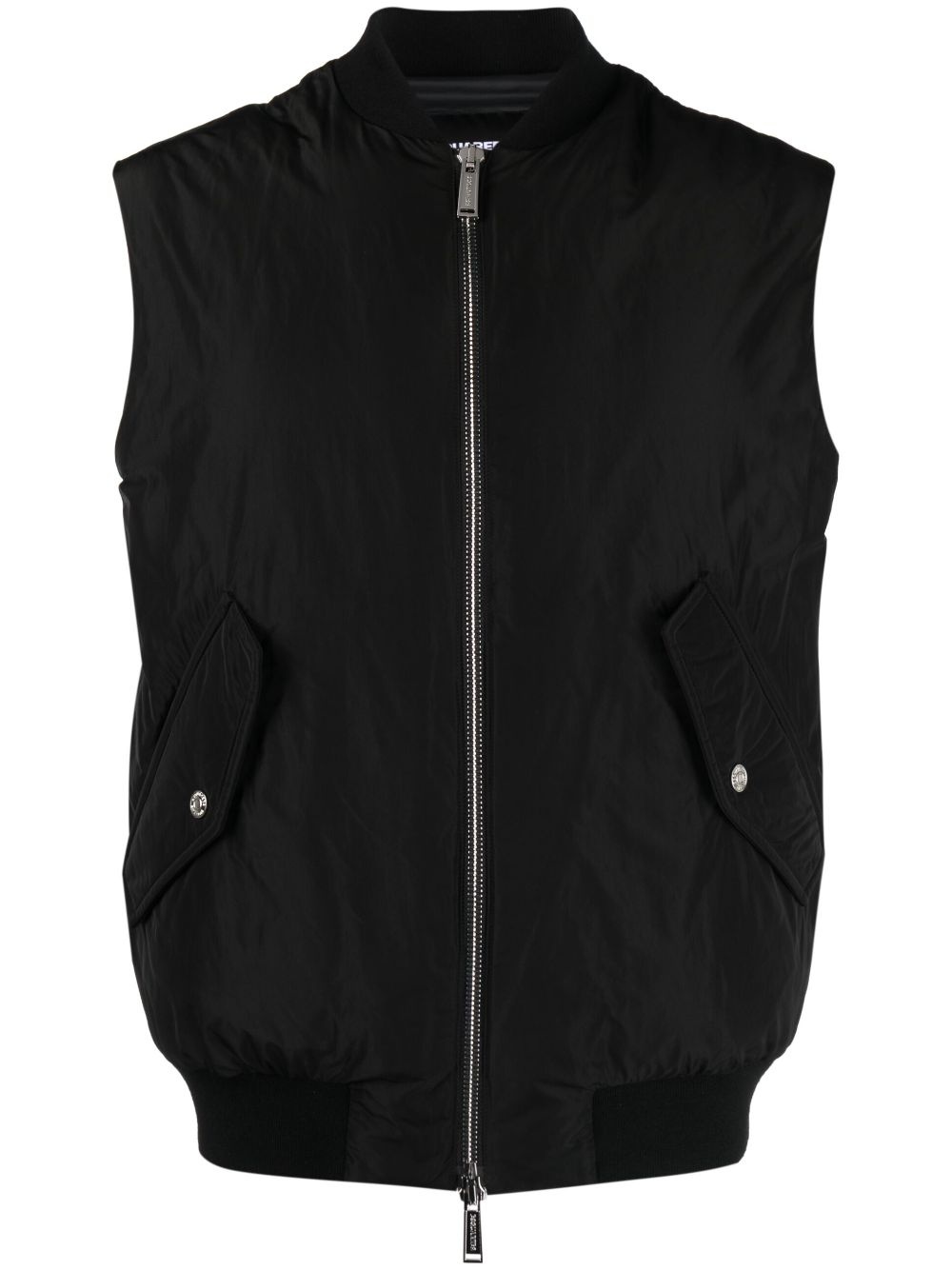 logo-embroidered padded jacket - 1