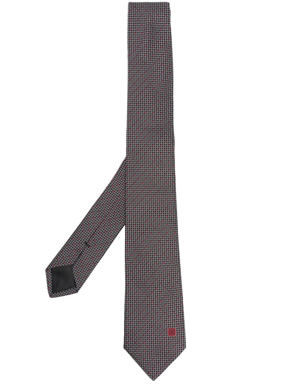 4G-embroidered silk tie - 1