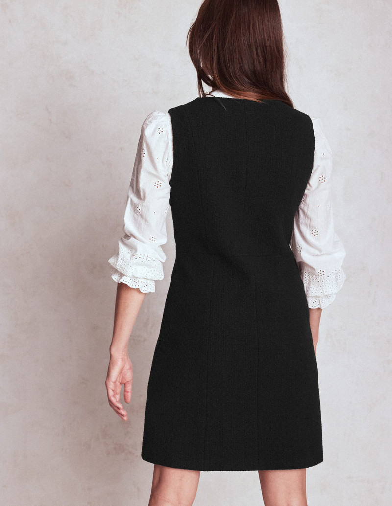 Cotton Texture Shift Dress-Black 3