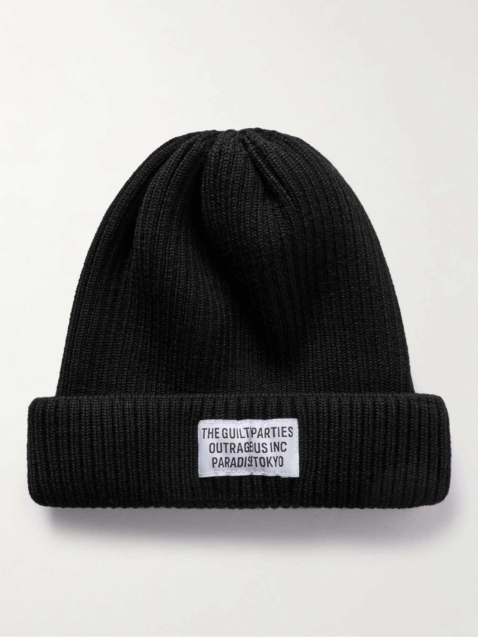 Appliquéd Ribbed Wool Beanie - 1
