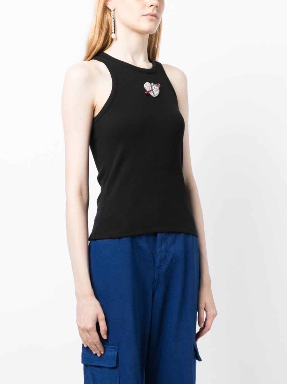 ribbed heart-embellished top - 3