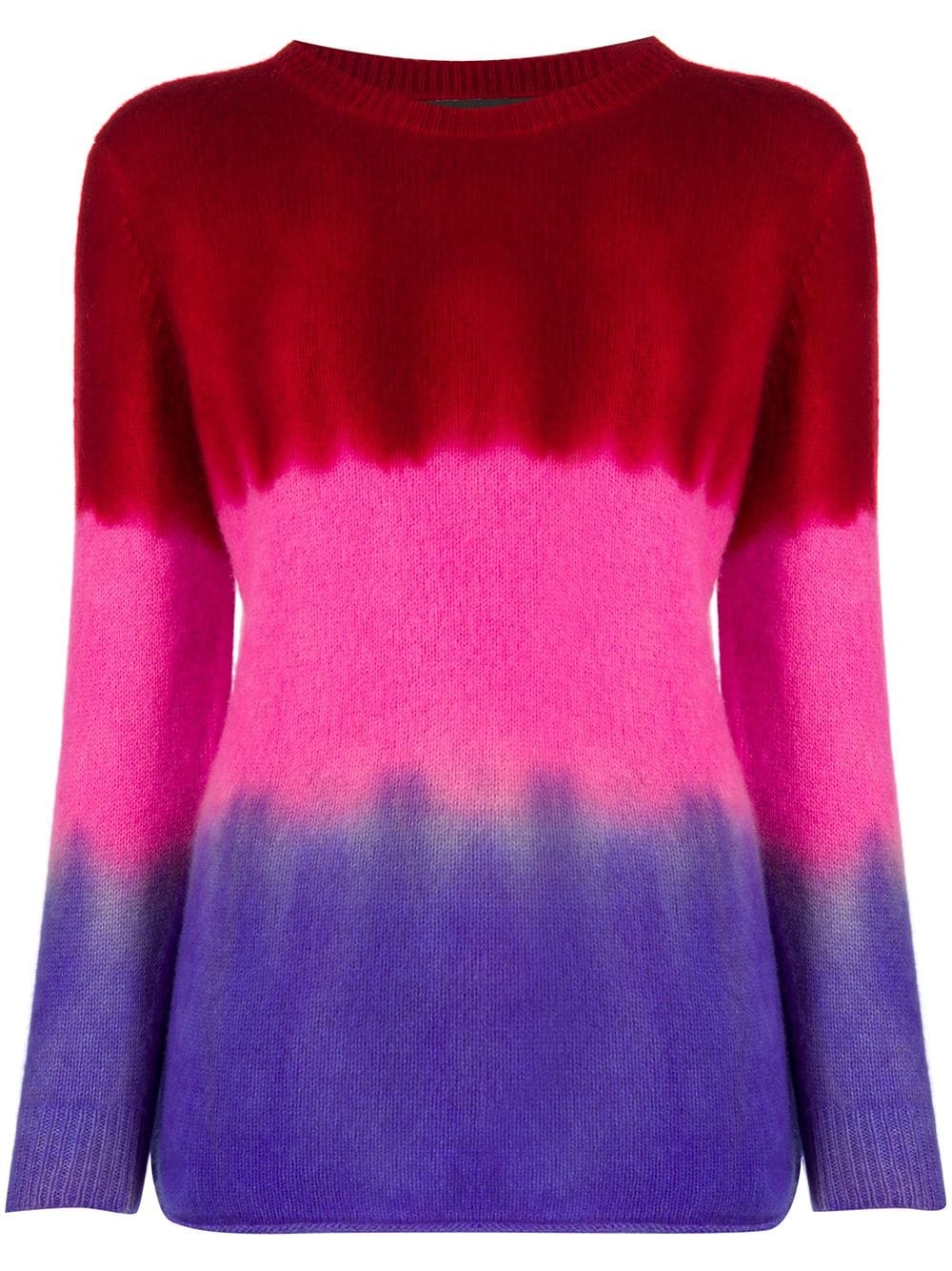 cashmere tie-dye colour block jumper - 1