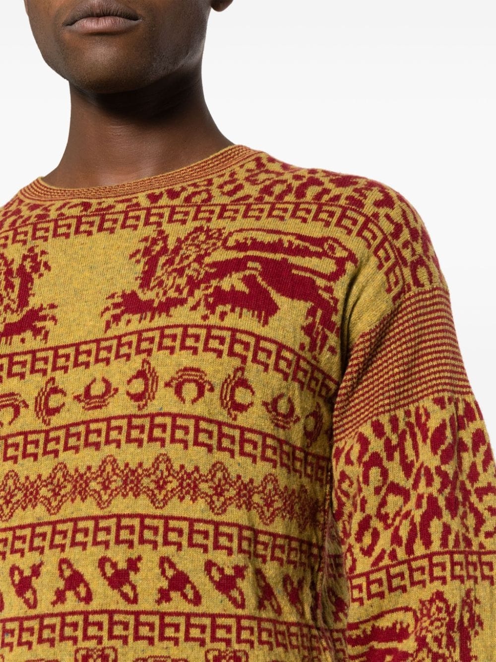 intarsia-knit crew-neck jumper - 5