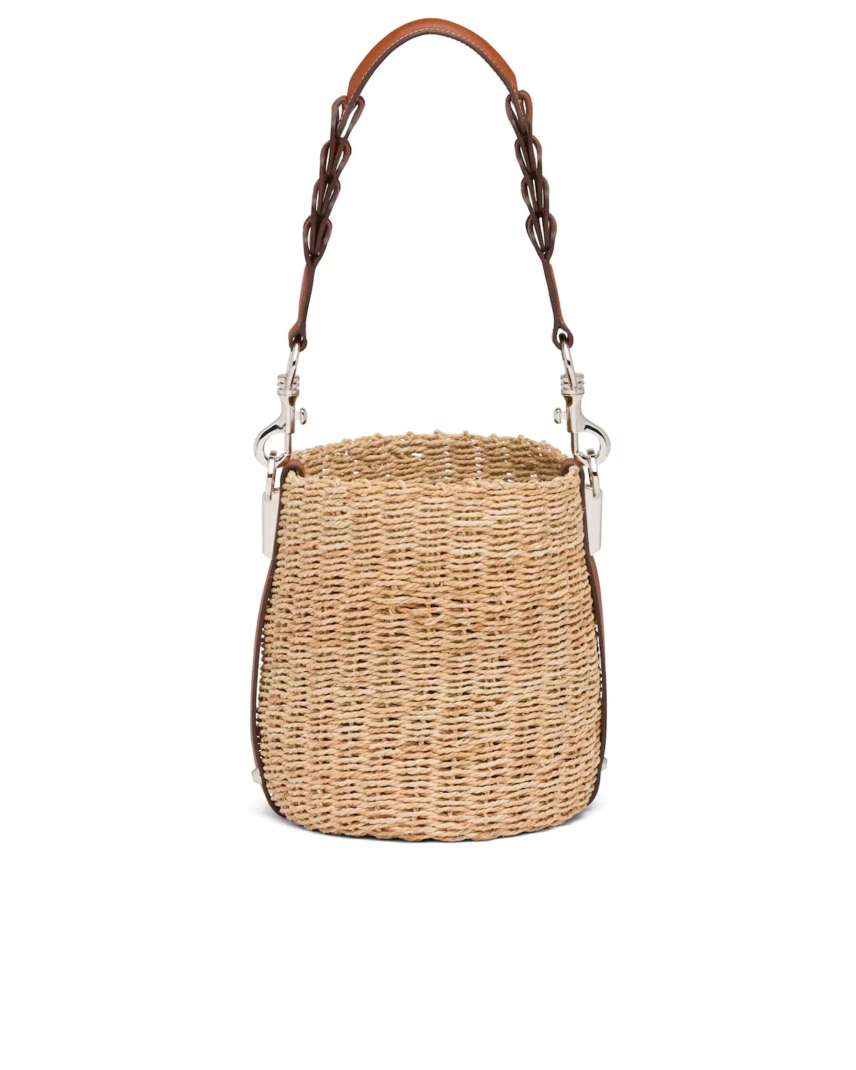 Corn Husk and Leather Bucket Bag - 4