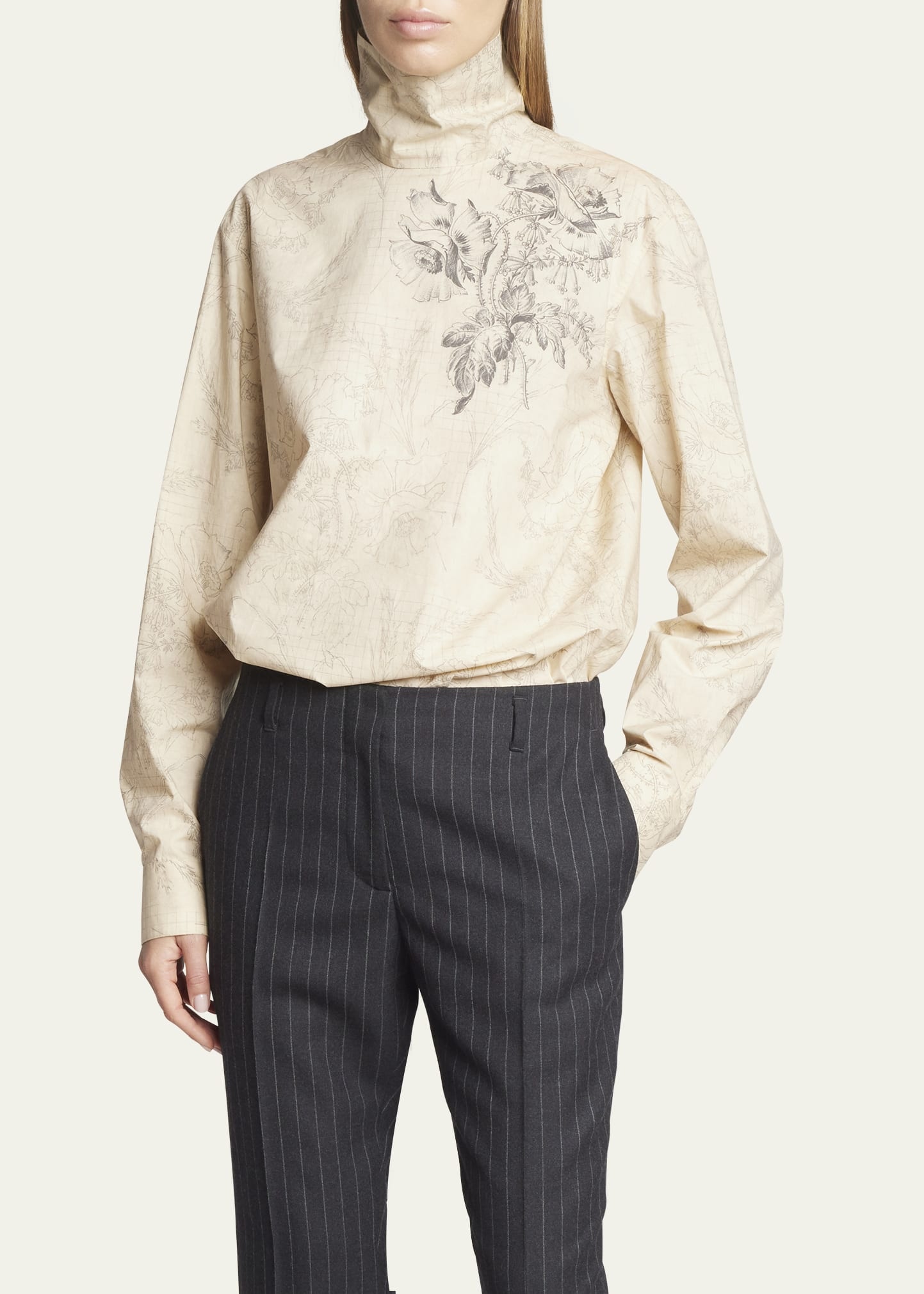 Contisy Floral High-Neck Shirt - 4