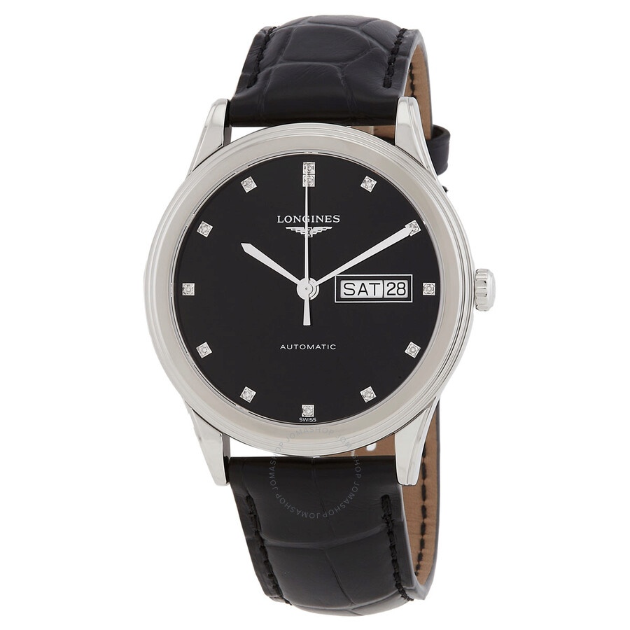 Longines Flagship Automatic Diamond Black Dial Men's Watch L48994572 - 1