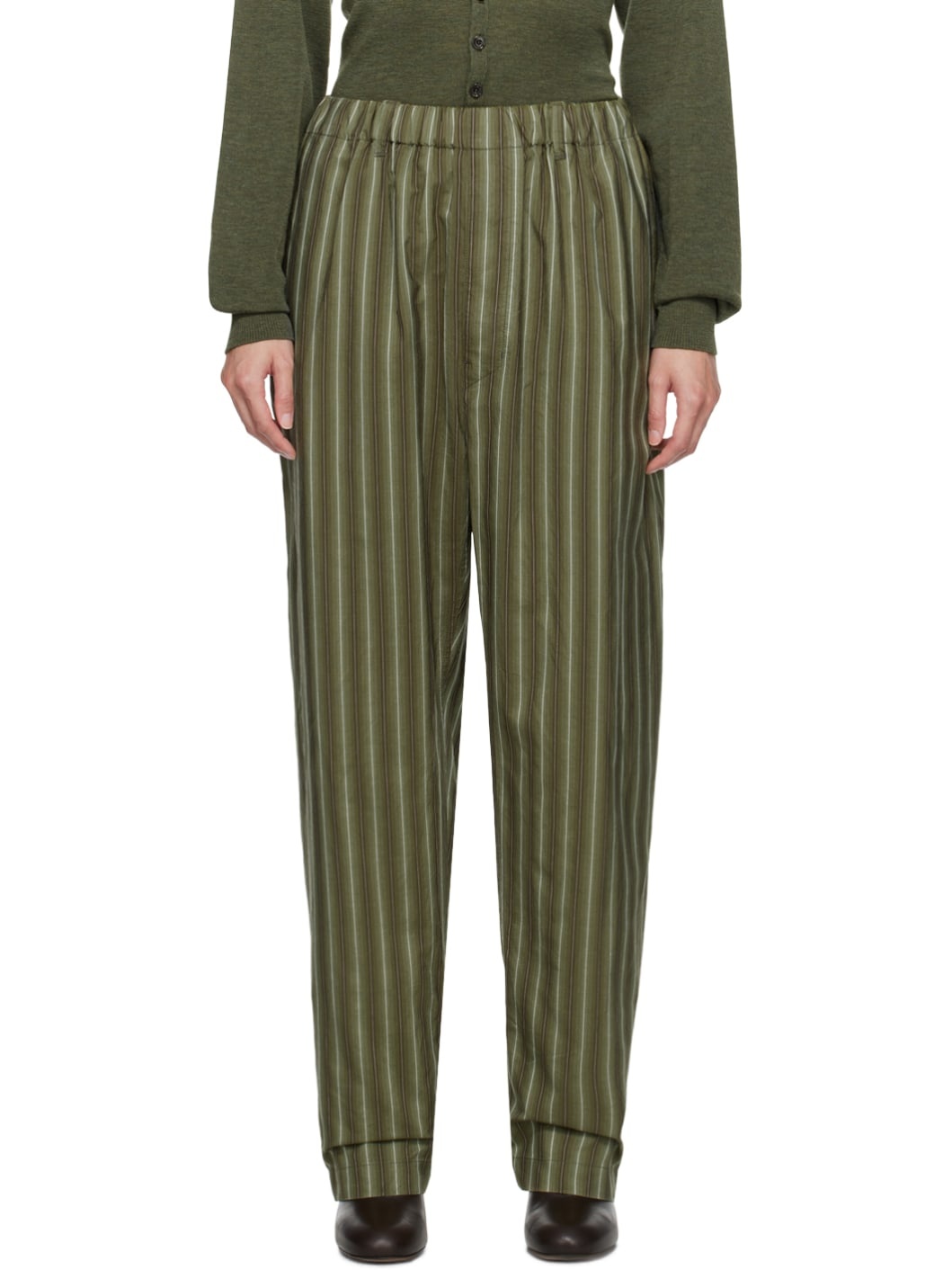 Green Relaxed Lounge Pants - 1