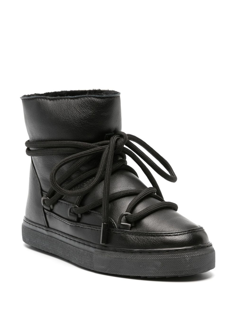 INUIKII lace-up leather ankle boots outlook