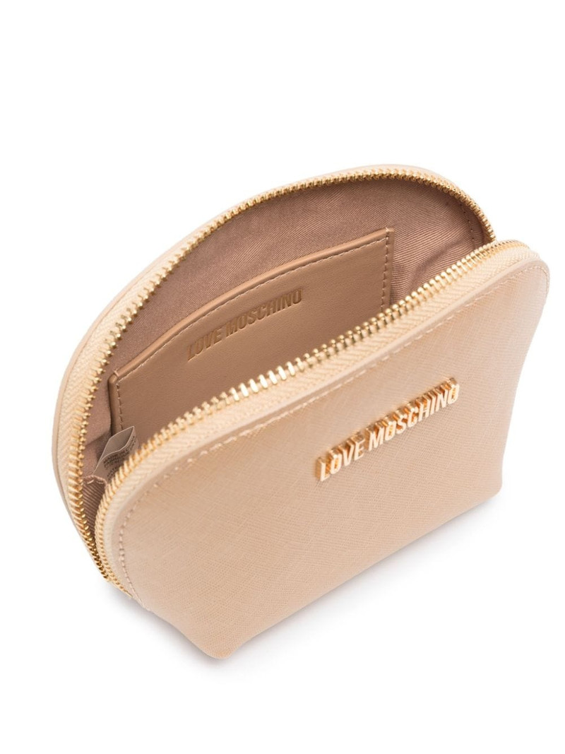 logo-lettering metallic make-up bag 4
