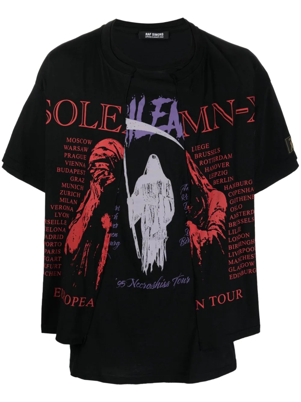 Raf Simons graphic-print layered T-shirt | REVERSIBLE